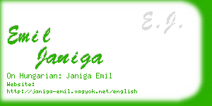 emil janiga business card